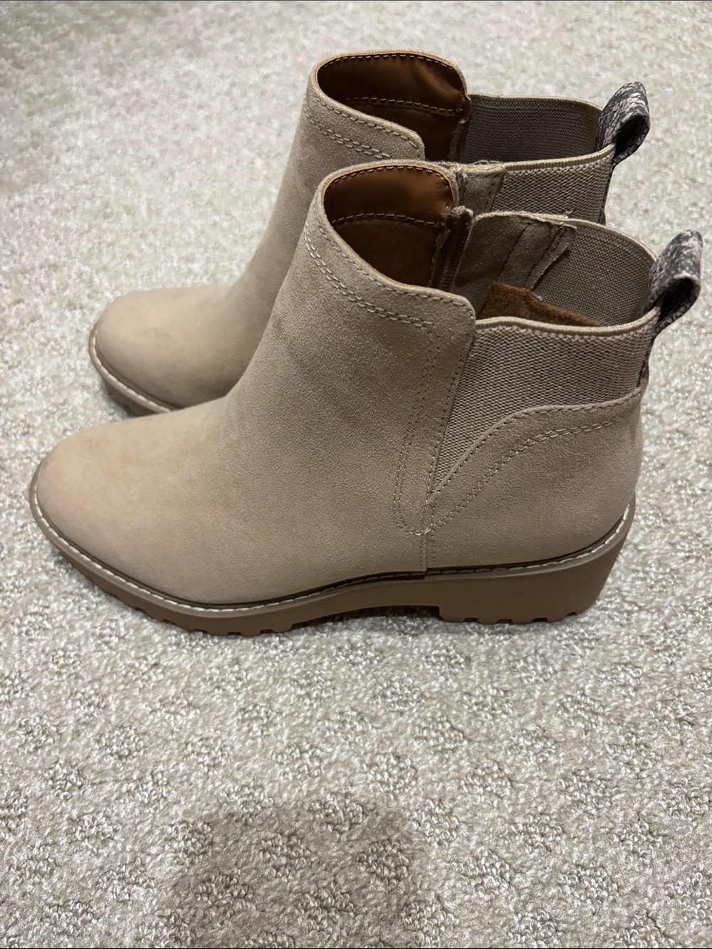 Universal Thread Beige Suede Chelsea Ankle Boots